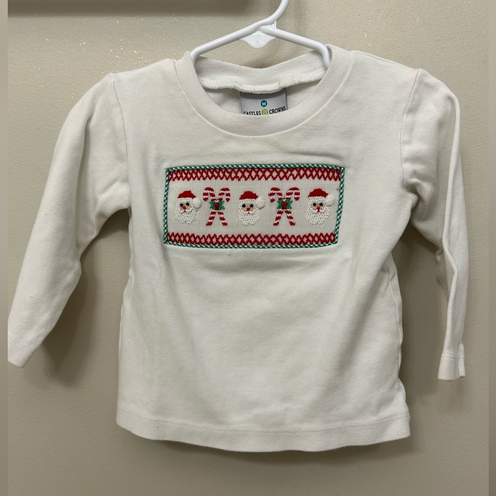 Castles and Crowns Santa Smock Long Sleeve Tee 12-24m